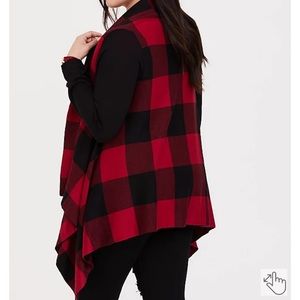 Torrid Red Drape Front Cardigan